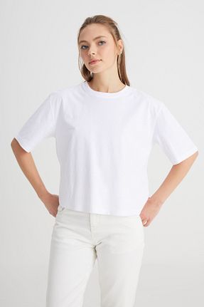 تیشرت سفید زنانه اورسایز Wrangler - کد 864921128