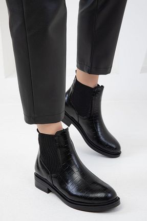 بوت / نیم بوت مشکی زنانه چرم مصنوعی SOHO - کد 870843888