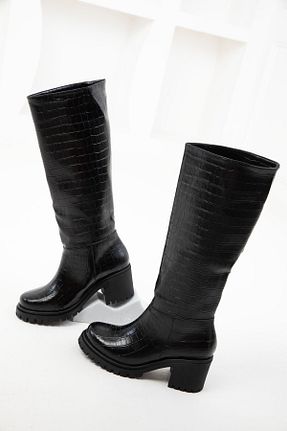 چکمه مشکی زنانه چرم مصنوعی SOHO - کد 869274808