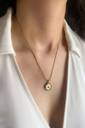 گردنبند استیل ( فولاد ) طلائی زنانه استیل (فولاد) DEMOKAN - کد 871328882