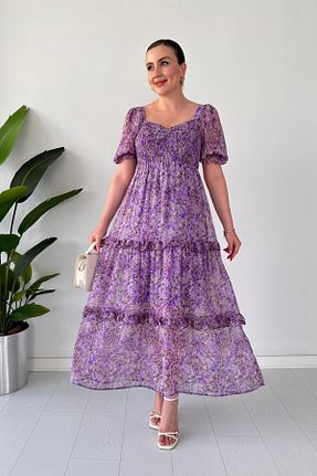 لباس بنفش زنانه بافتنی MaziButik - کد 834796865