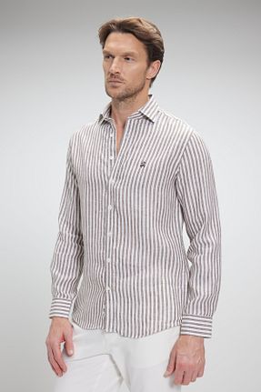 پیراهن قهوه ای مردانه اسلیم فیت BROOKS BROTHERS - کد 871326672