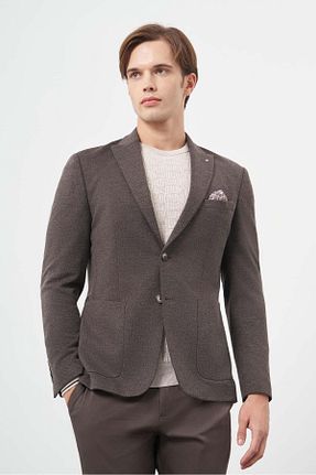 کت قهوه ای مردانه اسلیم فیت İmza - کد 871333321