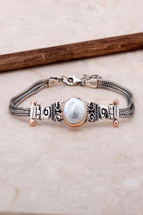 دستبند نقره سفید زنانه 925 عیار Sümer Telkari - کد 57190303