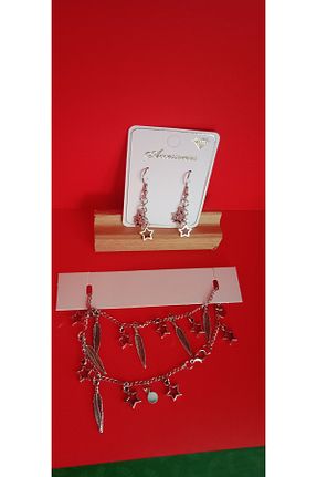 خلخال جواهر طوسی زنانه فلزی AyOn design - کد 871362706