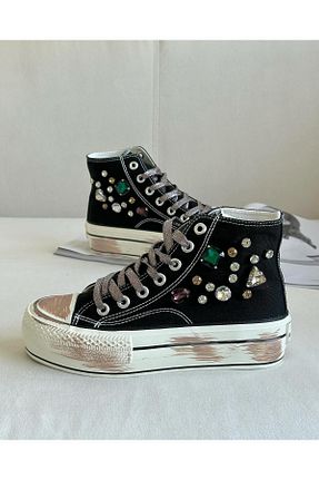 کفش اسنیکر مشکی زنانه بند دار Zuum - کد 822159267