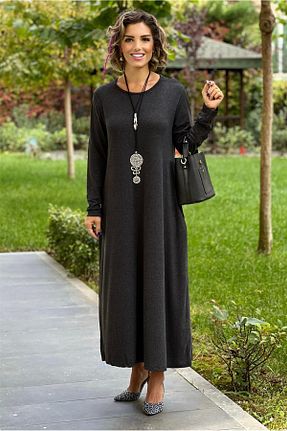 لباس طوسی زنانه بافتنی Nevin Kaya Moda - کد 871362100