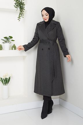 پالتو پشمی حجاب مشکی زنانه رگولار Doque - کد 871371450