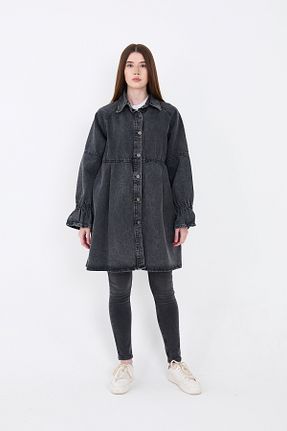 کت طوسی زنانه اورسایز ENZİM JEANS - کد 871372433