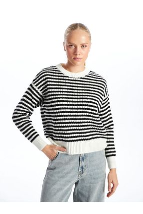 پلیور مشکی زنانه Relaxed LC Waikiki - کد 894436174