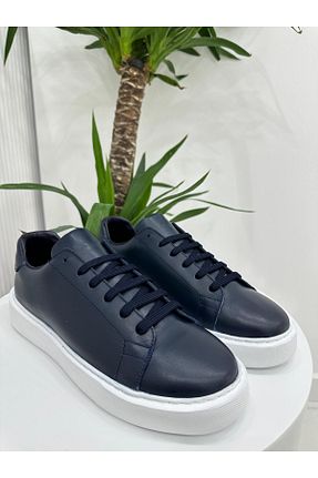 کفش اسنیکر سرمه ای مردانه چرم اصل Klay Shoes - کد 871386404