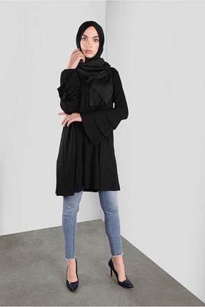 تونیک حجاب مشکی زنانه مخلوط ویسکون Alvina - کد 823172342