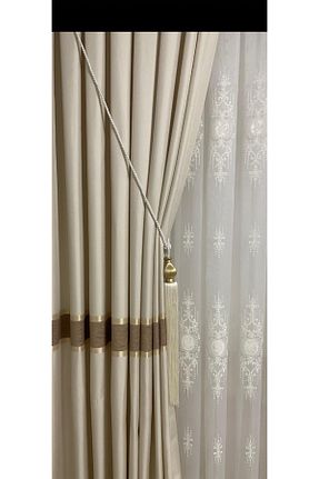 پرده زمینه بژ ساتن CEMRE - کد 871406911