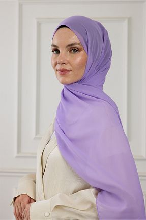 شال بنفش زنانه شیفون PURESCARFS - کد 871407226