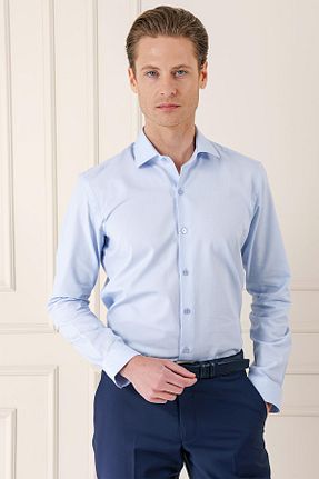 پیراهن آبی مردانه اسلیم فیت Efor - کد 838490614