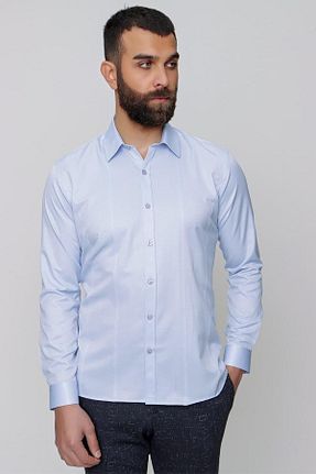 پیراهن آبی مردانه اسلیم فیت Efor - کد 302376463