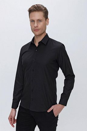 پیراهن مشکی مردانه اسلیم فیت Efor - کد 646904345