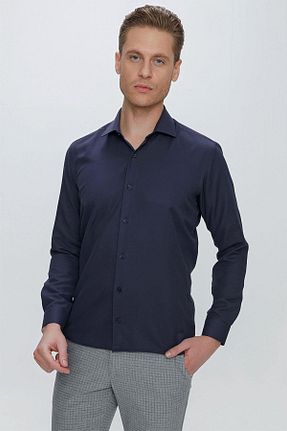 پیراهن سرمه ای مردانه اسلیم فیت Efor - کد 646904401