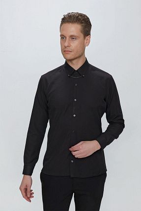پیراهن مشکی مردانه اسلیم فیت Efor - کد 646904415