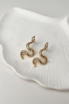 گوشواره جواهر نارنجی چرم Modex - کد 97438175