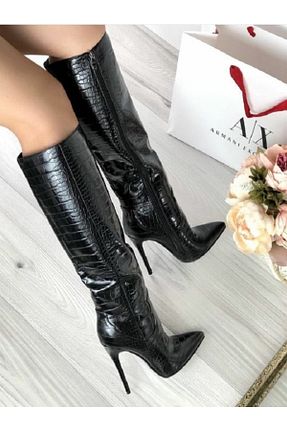 چکمه مشکی زنانه چرم مصنوعی trendyes - کد 871448287
