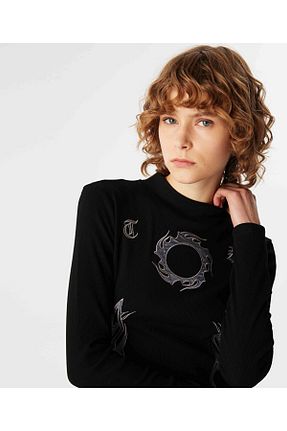 تیشرت مشکی زنانه رگولار Twist - کد 871467202