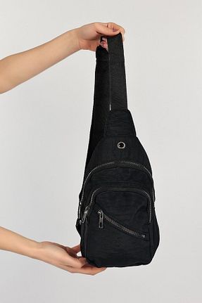کیف کمری مشکی زنانه پارچه ای ÇANTA - کد 353604673