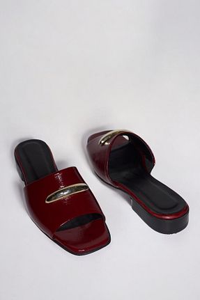 دمپائی زرشکی زنانه چرم خالص ERS Air Comfort - کد 871524919