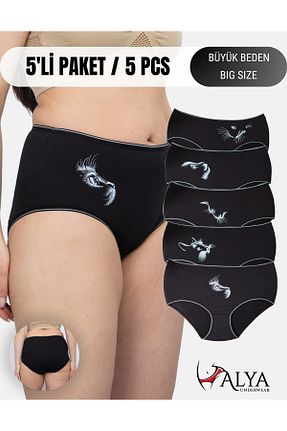شورت سایز بزرگ مشکی زنانه فاق بلند ALYA UNDERWEAR - کد 793941725