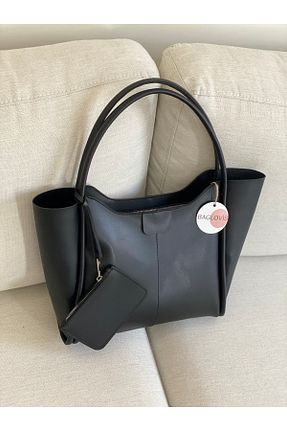 کیف دوشی مشکی زنانه چرم مصنوعی BAGLOVİS - کد 861855496