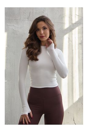 بادی سفید زنانه یقه دوچرخه Elif Özbey Butik - کد 871532719