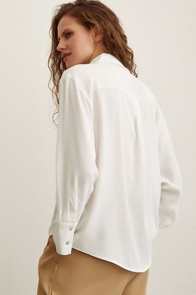 پیراهن سفید زنانه یقه پیراهنی Vivika - کد 871544990