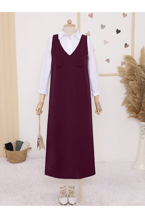 لباس حجاب زرشکی زنانه رگولار Modamorfo - کد 871581054