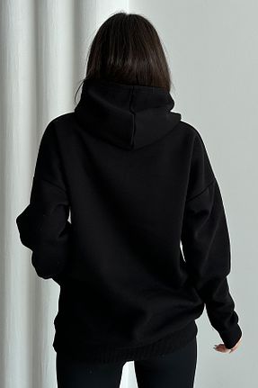 سوئیشرت مشکی زنانه چاپی zunop - کد 871623568