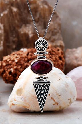 گردنبند نقره زرشکی زنانه 925 عیار Sümer Telkari - کد 76231986