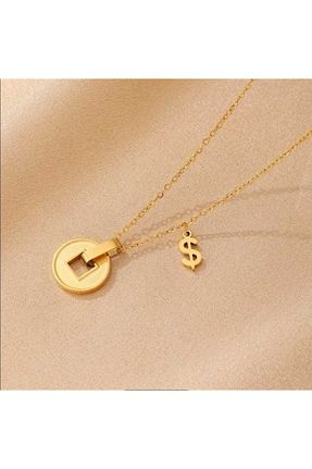 گردنبند جواهر زرد زنانه برنجی Bujiteri - کد 871648377