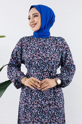 لباس حجاب سرمه ای زنانه رگولار Tesettür Dünyası - کد 871660368