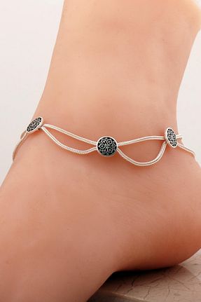 خلخال نقره مشکی زنانه Sümer Telkari - کد 853210968