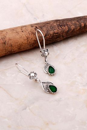 گوشواره نقره سبز زنانه 925 عیار Sümer Telkari - کد 63295683