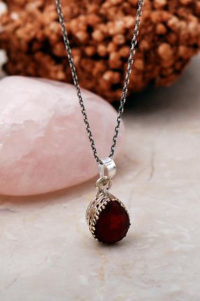 گردنبند نقره زرشکی زنانه 925 عیار Sümer Telkari - کد 39577326