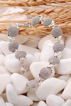 دستبند نقره طوسی زنانه 925 عیار Sümer Telkari - کد 251069065