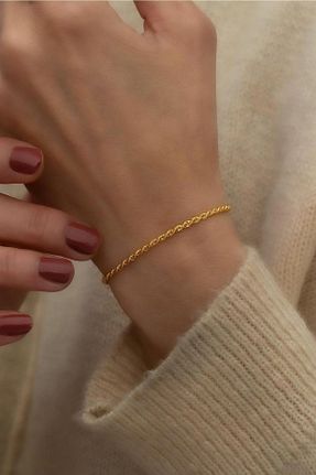 دستبند طلا زرد زنانه 14 عیار Bayar Gold - کد 172371772