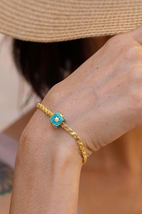 دستبند طلا زرد زنانه 14 عیار Bayar Gold - کد 62379017