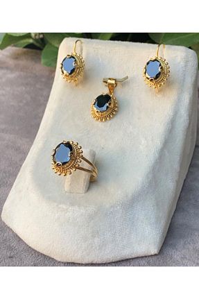 ست طلا مشکی زنانه 14 عیار Bayar Gold - کد 117288320