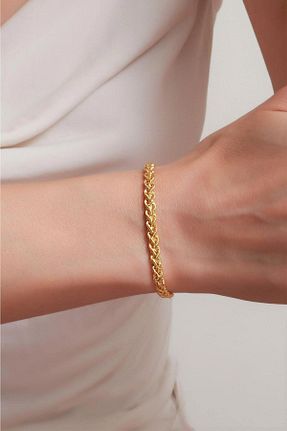 دستبند طلا زرد زنانه 14 عیار Bayar Gold - کد 172376454