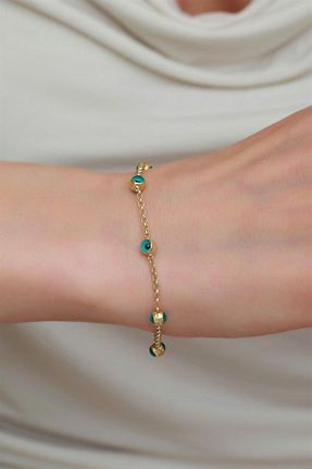 دستبند طلا آبی زنانه 14 عیار Bayar Gold - کد 65122255