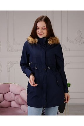 کاپشن سرمه ای زنانه سایز بزرگ Vibeys Collection - کد 871690861