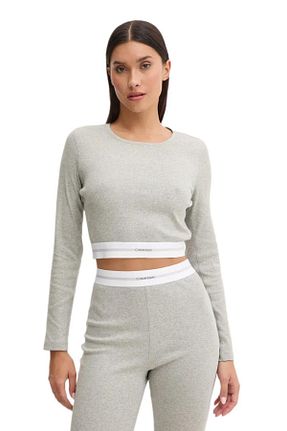 سوئیشرت طوسی زنانه ساده Calvin Klein - کد 871776150