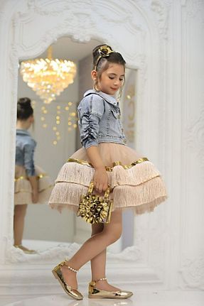 لباس مجلسی و فارغ التحصیلی صورتی بچه گانه توری By Feyza Kids Collection - کد 871764333
