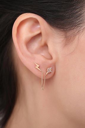 گوشواره طلا زرد زنانه 14 عیار Bayar Gold - کد 688159414
